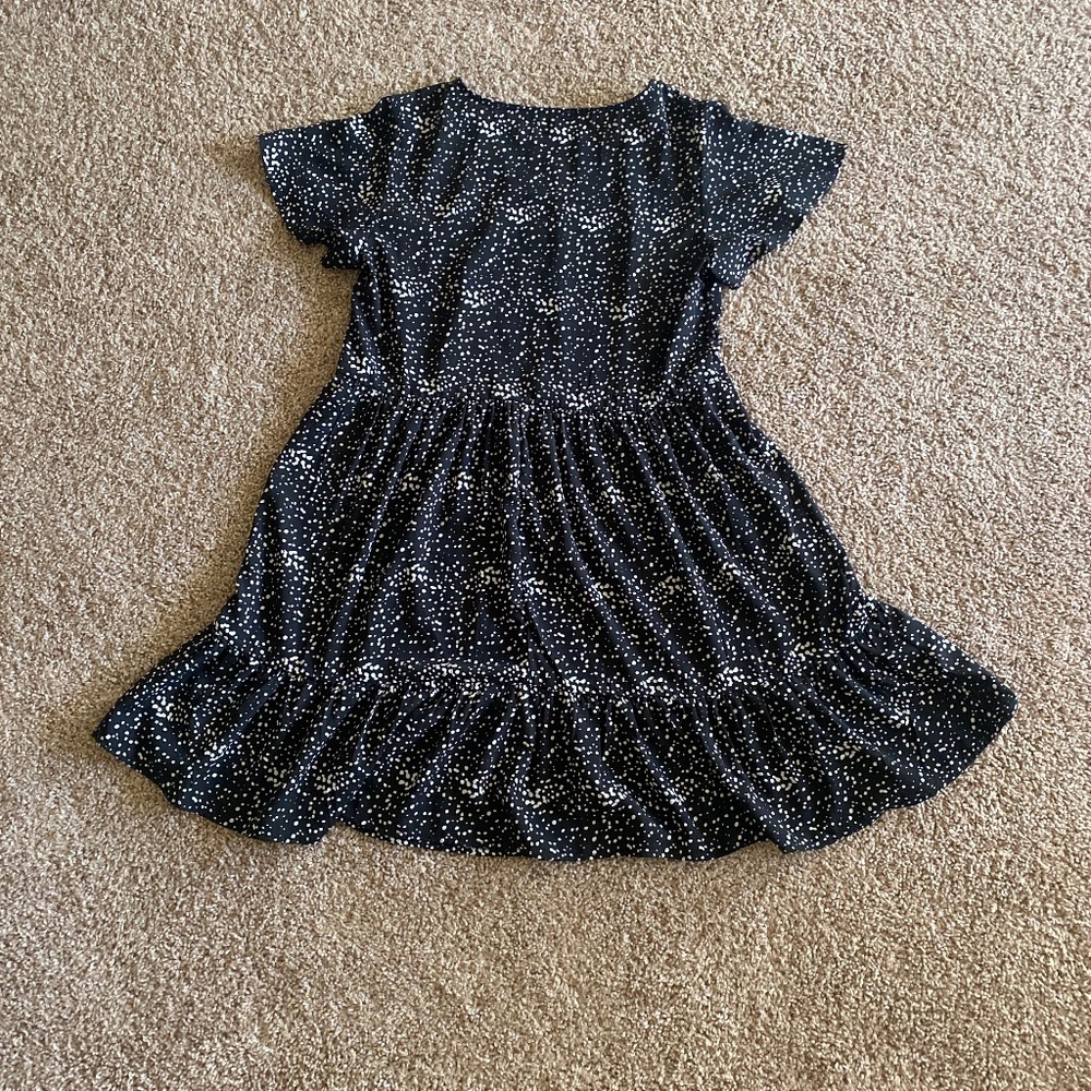 Black and White Dotted Shein Dress